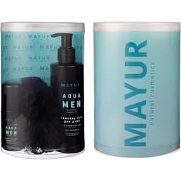 Чоловічий набір Mayur Aqua for men натуральний: шампунь, дезодорант, мочалка