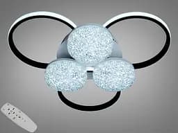 Люстра стельова Diasha 79W 3+3 чорна біла пульт