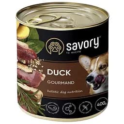 Влажный корм для взрослых собак всех пород Savory Dog Gourmand с уткой 400 г