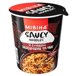 Вермишель быстрого приготовления Мивина Saucy Noodle со вкусом говядина и чили, острая 75 г