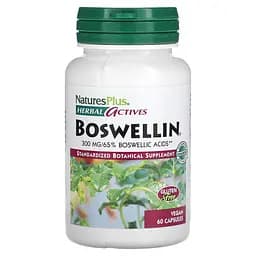 Босвелин Natures Plus Boswellin Herbal Actives 300 мг 60 вегетарианских капсул