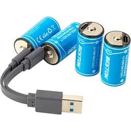 Аккумулятор Beston USB Type-C RCR123A 3.7V, 600mAh, Li-Ion, 4 шт