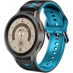 Ремінець для Samsung Galaxy Watch 5 40mm - чорно-синій ширина кріплення 20мм силікон Watchbands Scales (W35-4WB66352299)