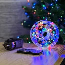 Светодиодная гирлянда Роса 100 метров разноцветный свет зеленый провод 1000 LED 8 режимов с пультом