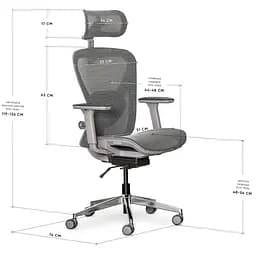 Крісло Mealux Q1 Air Grey ( HF Q-1 M/G) - мініатюра 3