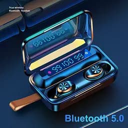 Навушники F9 TWS V5.0 Бездротові сенсорні Bluetooth з індикатором заряду чорні водонепроникні (NB-1) - мініатюра 3
