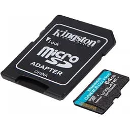 Карта пам'яті Kingston microSDXC Canvas Go! Plus 64Gb Class 10 UHS-1 U3 + SD адаптер [SDCG3/64GB] [61060] - мініатюра 5