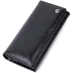 Жіночий гаманець із натуральної лакованої шкіри ST Leather 22679 чорний