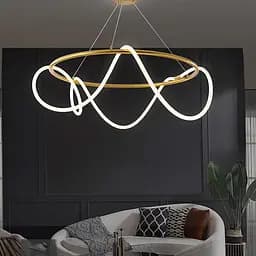 Кольцевая латунная люстра с гибкой LED лентой Ø105 см (кольцо 80 см) | Ст. Y 410-800 AB | Line F