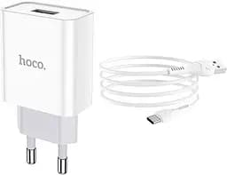 Зарядний пристрій HOCO C81A Asombroso single port charger set Type-C white - мініатюра 3