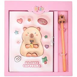 Блокнот із замком та ручкою ZiBi Kids Line Capybara, 203х225 мм, обкладинка в асортименті (ZB.700012)