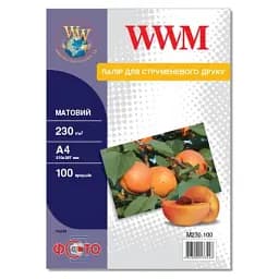 Фотопапір WWM, матовий, A4, 230 г/м², 100 арк (M230.100)