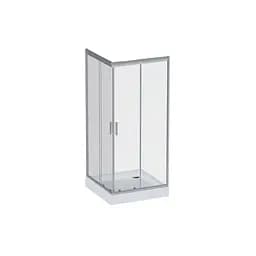 Душевая кабина Am.Pm Gem Square Slide 90x90 см без поддона хром матовый W90UG-403-090MT, Универсальная, прозрачный, хром матовый