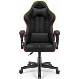 Комп'ютерне крісло Hell's Chair HC-1004 Black Led (тканина) - мініатюра 2