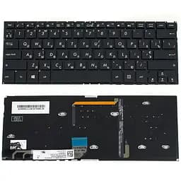 Клавіатура для ноутбука ASUS (UX360UA, UX360UAK) rus, black, без фрейма, підсвічування клавіш