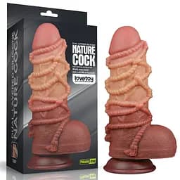 Фалоімітатор Dual-Layered Silicone Nature Cock 9.5, коричневий LOVETOYS 66-LV411072 103589
