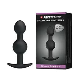 Анальна пробка Pretty Love silicone Anal balls 10.4 см (черный)