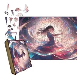 Пазл деревянный Аниме Муза, А3, Картонная коробка 200 элементов