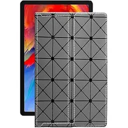 Чехол StatusCASE из экокожи для планшета Lenovo Pad Plus 2021 Серый ромб