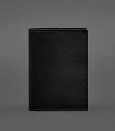 Кожаная обложка для паспорта и военного билета 1.2 черная Краст