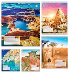 Зошити учнівські 24 аркуша лінія Тверда Ландшафти, 20 шт. в упаковці