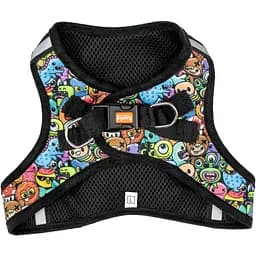 Шлея для собак малих порід Agility нейлонова зі світловідбивними елементами XS 255-280 мм з принтом монстрики