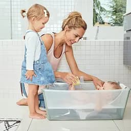 Набір Stokke Flexi Bath: ванночка складна та адаптер, бежевий (531512) - мініатюра 9