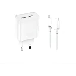 Сетевое зарядное устройство XO L105 35W 35W Dual Port Fast Charger Type-c Port Fast Charger White