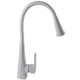 Змішувач для кухні Globus Lux NIAGARA GLN-0203SM-WM одноважільний поворотний латунний з білим матовим покриттям - мініатюра 2