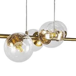 Люстра стельова Levistella 7521010-6 AGD+CL (BRONZE), E27, бронзова, 6 плафонів зі скла, сучасний стиль для дому - мініатюра 4