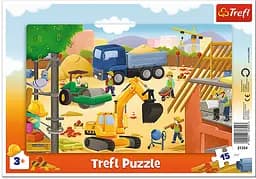 Набір Пазли - (15 елм. Рамкою) - "На будівництві"