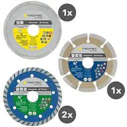 Набір відрізних алмазних дисків Trotec 4 шт 110/115х22.23х1.2 - мініатюра 2