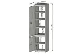 Пенал із полицями Moreli T-217 Ш500/В2117/Г498 мм Бетон-Дуб сонома - мініатюра 2