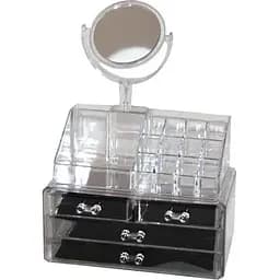 Акриловый органайзер для косметики Sunroz с зеркалом прозрачный (SUNROZ_235)