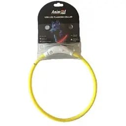 Нашийник для котів і собак AnimAll Світиться 35 см, жовтий