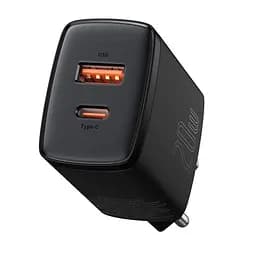 Компактний швидкий зарядний пристрій Baseus 20 W 2 порти (1Type-C + 1 USB) чорний CCXJ-B01 - мініатюра 2