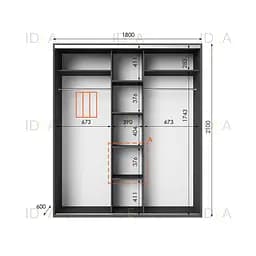 Шафа-купе Idea серія 6 180 x 60 x 210 см Антрацит - мініатюра 2