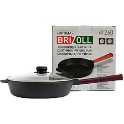 Уценка. Сковорода Brizoll Optima-Bordo с чугунной крышкой 26х6 см (O2660-P2-C)