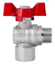 Кран кульовий Thermo Alliance Forte 1/2" ВЗ кутовий, PN40, метелик SF267W15 - мініатюра 2