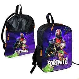 Школьный рюкзак детский Fortnite + Сумка для обуви спортивной формы рюкзак-мешок мальчику (01858)