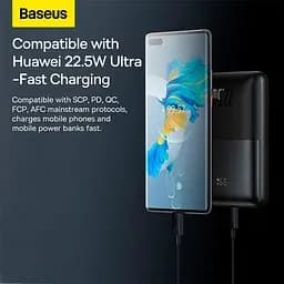 Зовнішній акумулятор BASEUS Bipow Pro Digital Display 20000 mAh 22.5W портативна батарея чорна - мініатюра 9