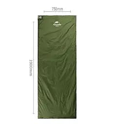 Спальник Naturehike LW180 (NH21MSD04) +15°C - лівий - 190см - темно-зелений - мініатюра 2