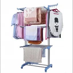 Сушарка для білизни GARMENT Tiers трирівнева 173,5×70×66 см, складна, на колесах, сталева - мініатюра 2