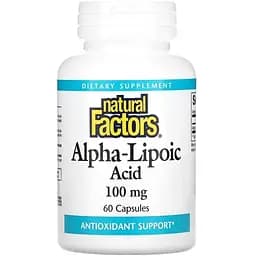 Альфа-ліпоєва кислота Natural Factors Alpha-Lipoic Acid 100 mg, 60 капсул для антиоксидантного захисту