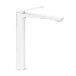 Смеситель для раковины высокий Paffoni Tilt без донного клапана white matt TI081BO, Белый матовый