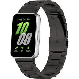 Ремінець DK для Samsung Galaxy Fit3 (R390) Metal Band Fitlink (black) - мініатюра 3