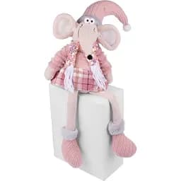 Новогодняя мягкая игрушка Novogod'ko Мышонок Девочка в розовом сидит 69 см (974787)