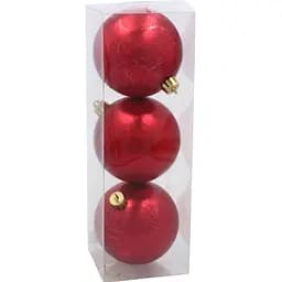 Комплект ялинкових кульок Chomik пластикові 8 см червоні 3 шт. (GIF3870)