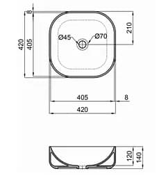 Раковина Qtap Kolibri без донного клапана QT1011K396WN - мініатюра 3