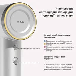Фен для волосся Doco High Speed Hair Dryer H800 Silver - мініатюра 3